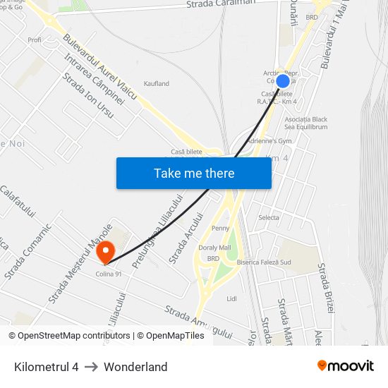 Kilometrul 4 to Wonderland map