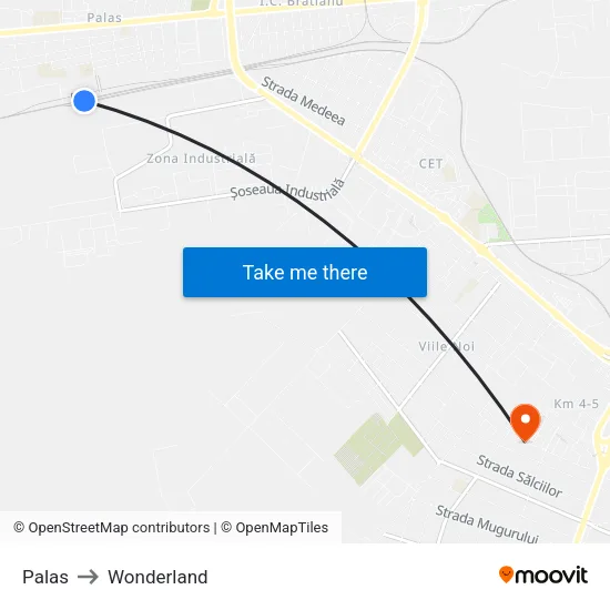 Palas to Wonderland map