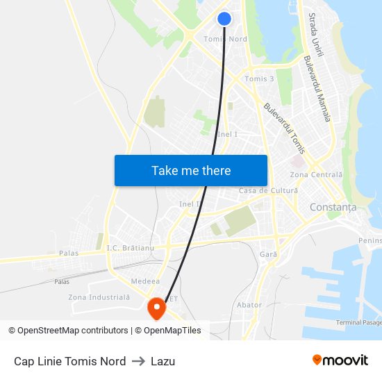 Cap Linie  Tomis Nord to Lazu map