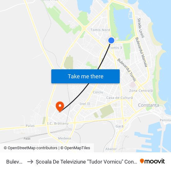Bulevard to Școala De Televiziune "Tudor Vornicu" Constanta map
