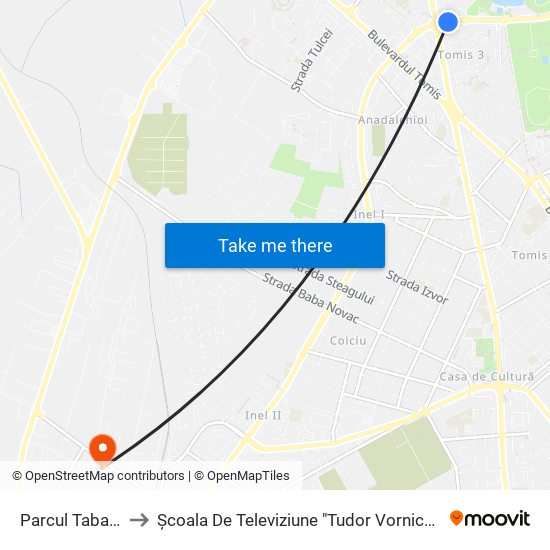 Parcul Tabacariei to Școala De Televiziune "Tudor Vornicu" Constanta map