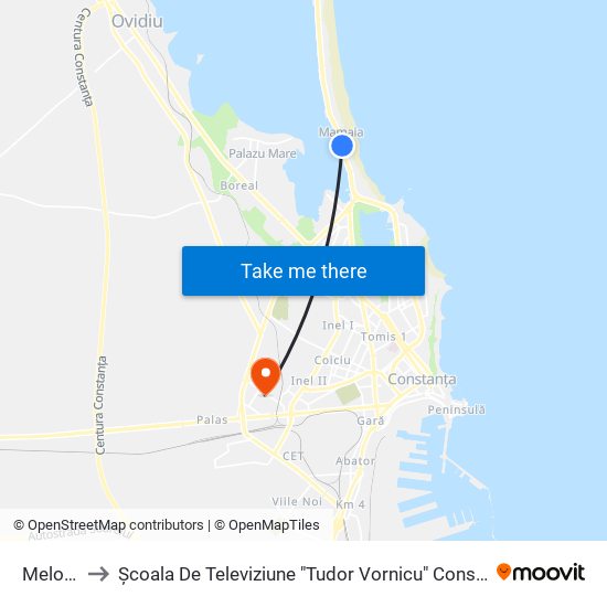 Melody to Școala De Televiziune "Tudor Vornicu" Constanta map