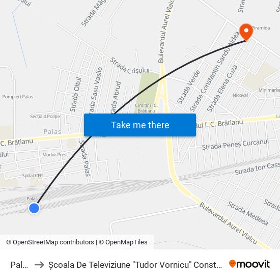 Palas to Școala De Televiziune "Tudor Vornicu" Constanta map