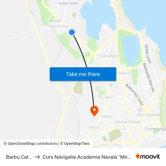 Barbu Catargiu to Curs Navigatie Academia Navala "Mircea cel Batran" map