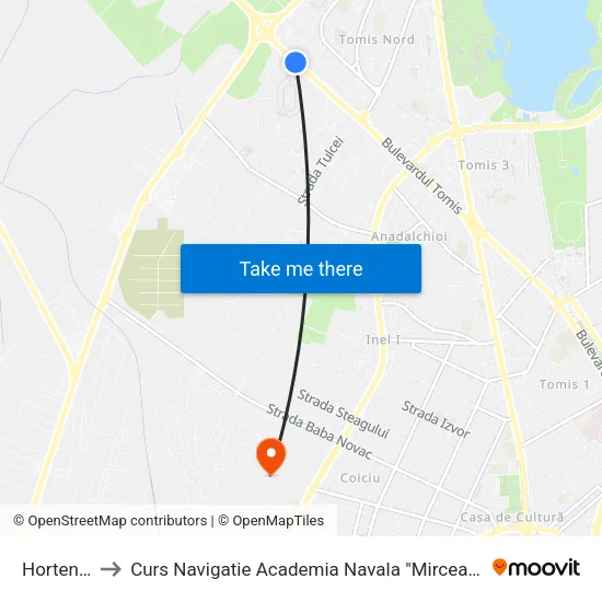 Hortensiei to Curs Navigatie Academia Navala "Mircea cel Batran" map