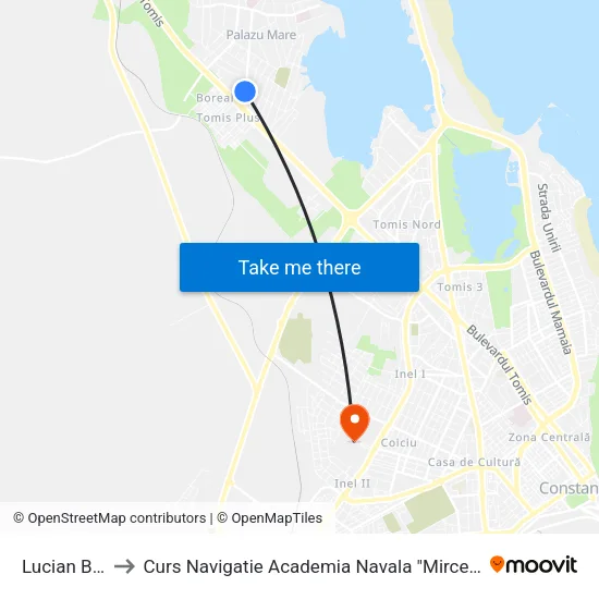 Lucian Blaga to Curs Navigatie Academia Navala "Mircea cel Batran" map