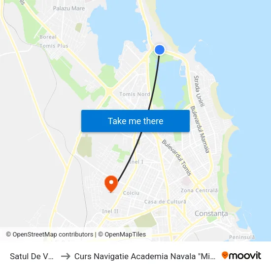 Satul De Vacanță to Curs Navigatie Academia Navala "Mircea cel Batran" map