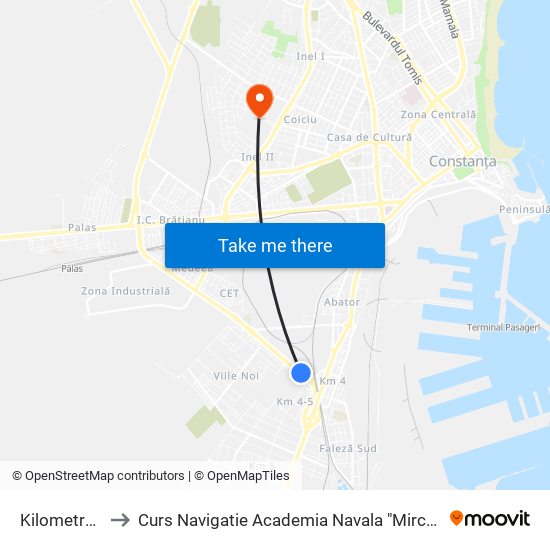 Kilometrul 4-5 to Curs Navigatie Academia Navala "Mircea cel Batran" map