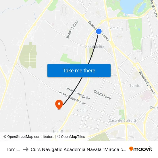 Tomis 3 to Curs Navigatie Academia Navala "Mircea cel Batran" map