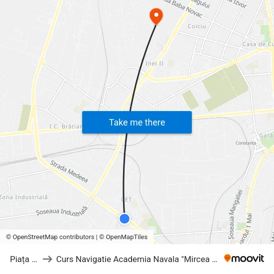 Piața Cet to Curs Navigatie Academia Navala "Mircea cel Batran" map