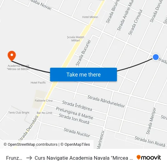 Frunzelor to Curs Navigatie Academia Navala "Mircea cel Batran" map