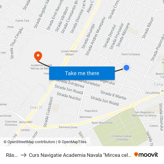 Răsuri to Curs Navigatie Academia Navala "Mircea cel Batran" map