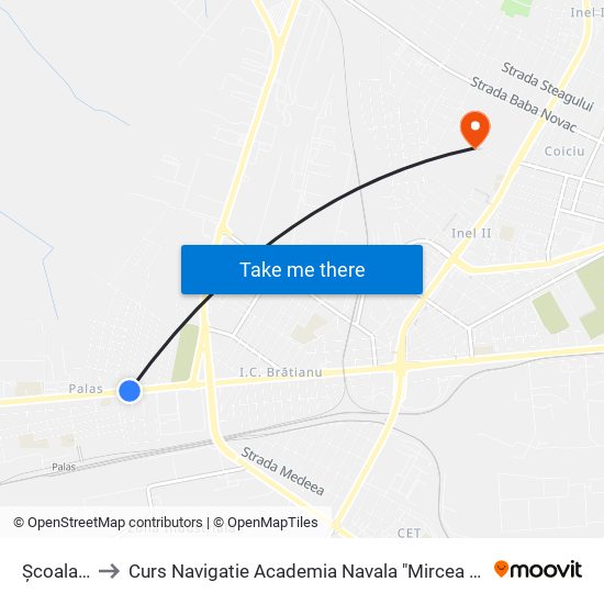 Școala 31 to Curs Navigatie Academia Navala "Mircea cel Batran" map