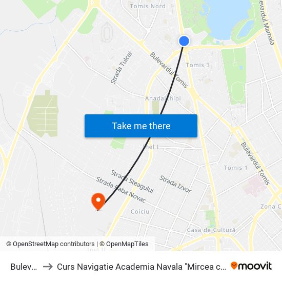 Bulevard to Curs Navigatie Academia Navala "Mircea cel Batran" map