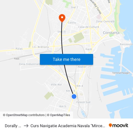 Dorally Mall to Curs Navigatie Academia Navala "Mircea cel Batran" map