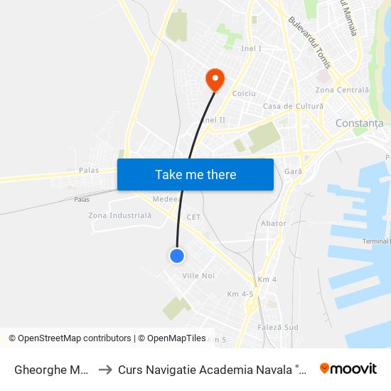 Gheorghe Marinescu to Curs Navigatie Academia Navala "Mircea cel Batran" map