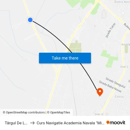 Târgul De Legume to Curs Navigatie Academia Navala "Mircea cel Batran" map