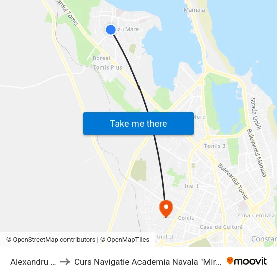 Alexandru Sahia to Curs Navigatie Academia Navala "Mircea cel Batran" map