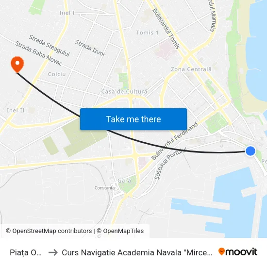 Piața Ovidiu to Curs Navigatie Academia Navala "Mircea cel Batran" map