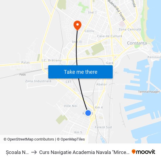 Școala Nr. 37 to Curs Navigatie Academia Navala "Mircea cel Batran" map