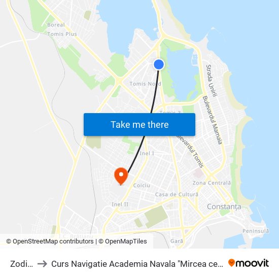 Zodiac to Curs Navigatie Academia Navala "Mircea cel Batran" map