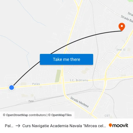 Palas to Curs Navigatie Academia Navala "Mircea cel Batran" map