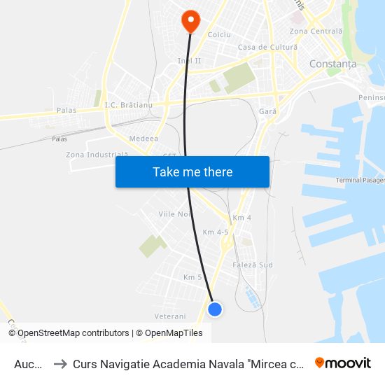 Auchan to Curs Navigatie Academia Navala "Mircea cel Batran" map