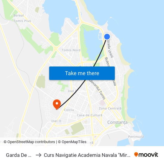 Garda De Mediu to Curs Navigatie Academia Navala "Mircea cel Batran" map