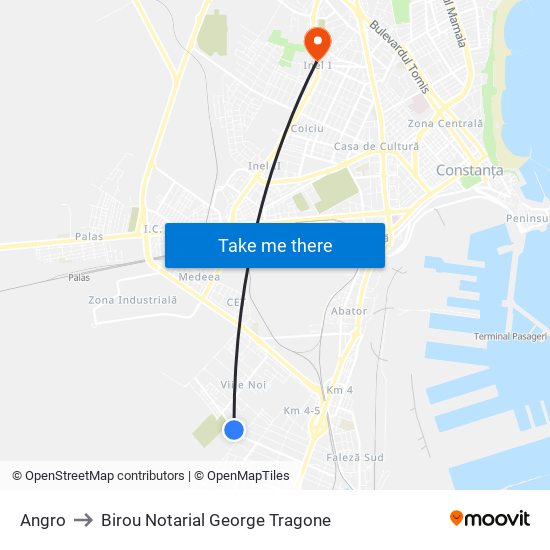 Angro to Birou Notarial George Tragone map