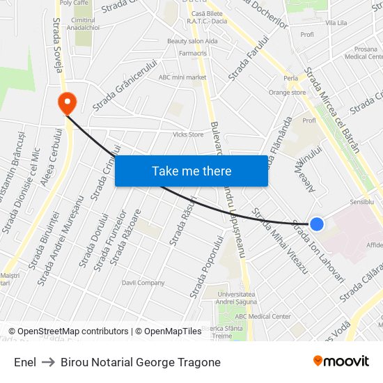 Enel to Birou Notarial George Tragone map