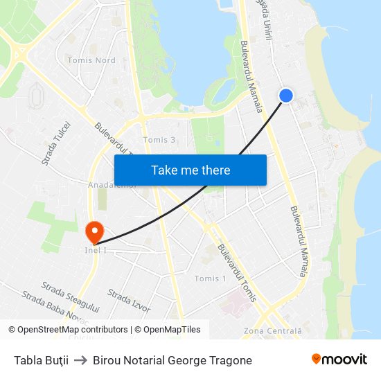 Tabla Buţii to Birou Notarial George Tragone map