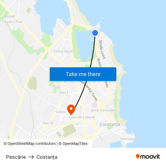Pescărie to Costanţa map