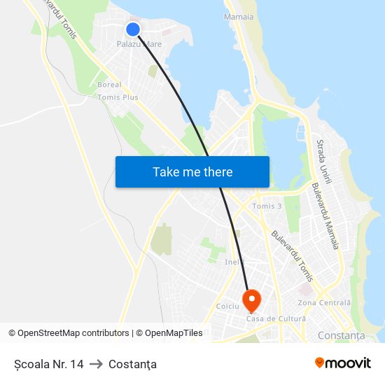 Școala Nr. 14 to Costanţa map