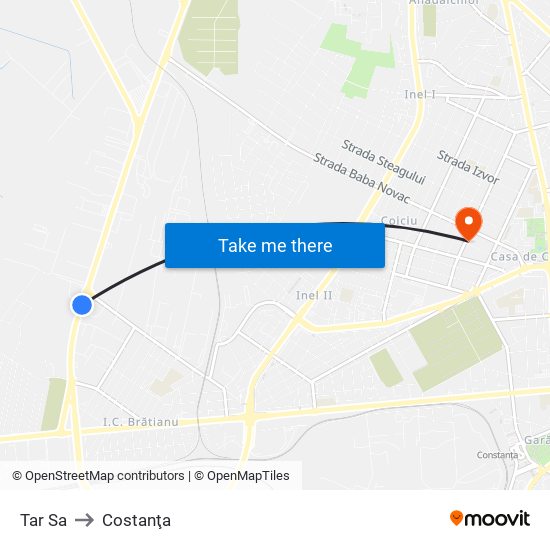 Tar Sa to Costanţa map
