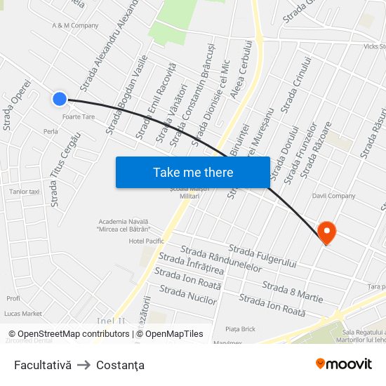 Facultativă to Costanţa map