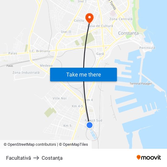 Facultativă to Costanţa map