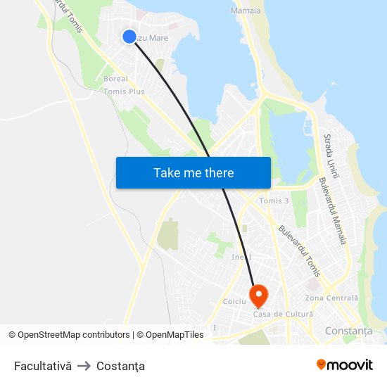 Facultativă to Costanţa map