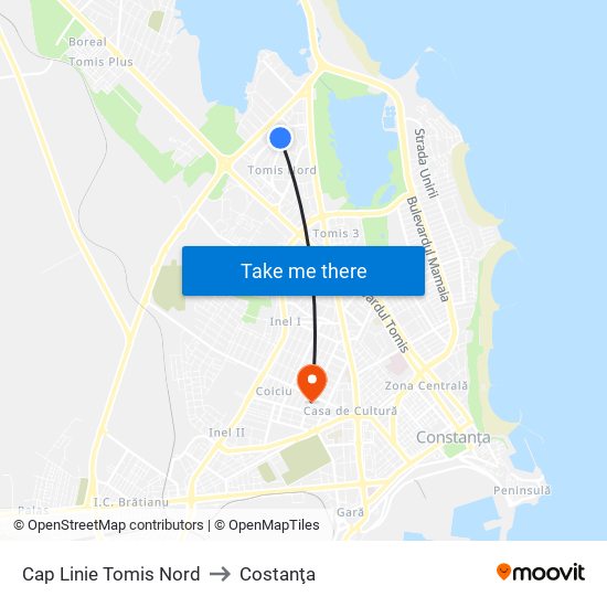 Cap Linie  Tomis Nord to Costanţa map