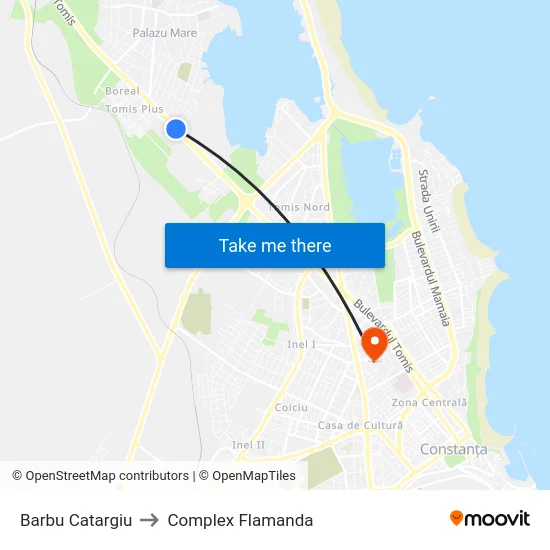 Barbu Catargiu to Complex Flamanda map