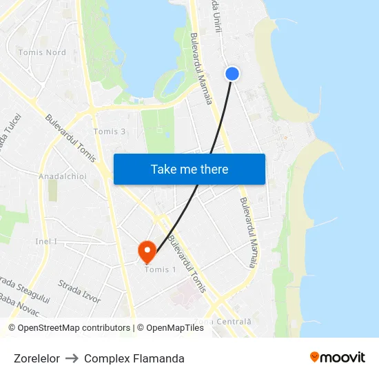 Zorelelor to Complex Flamanda map