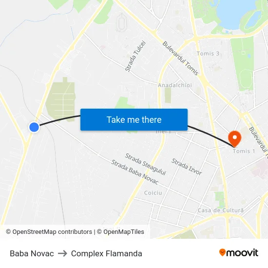 Baba Novac to Complex Flamanda map
