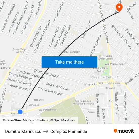 Dumitru Marinescu to Complex Flamanda map