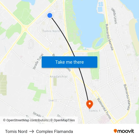 Tomis Nord to Complex Flamanda map