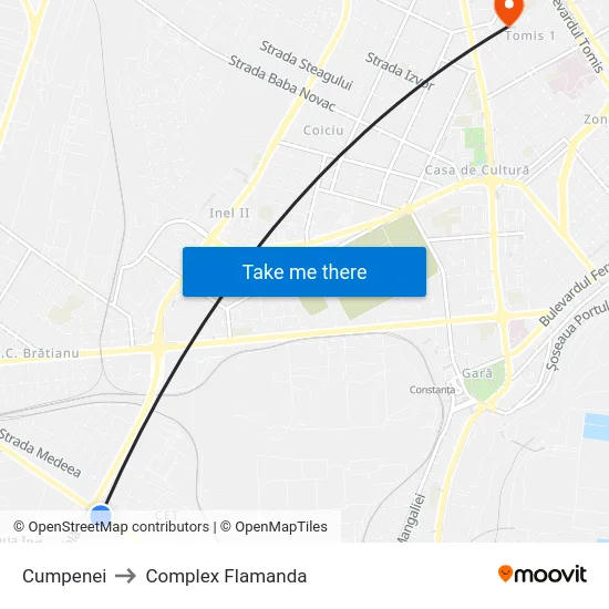 Cumpenei to Complex Flamanda map
