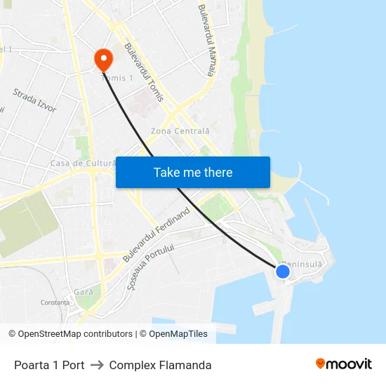 Poarta 1 Port to Complex Flamanda map