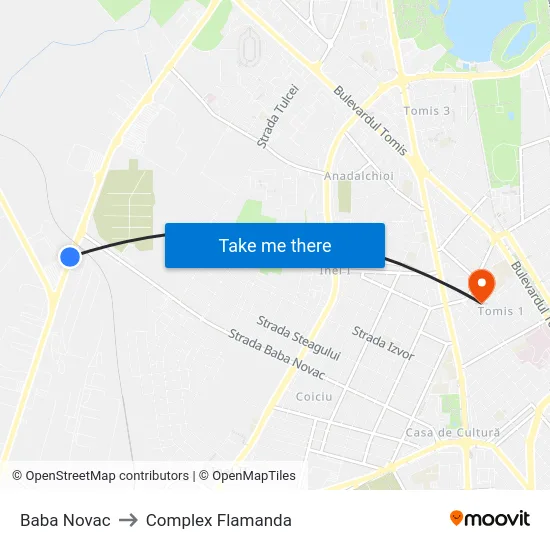 Baba Novac to Complex Flamanda map