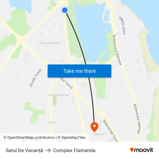 Satul De Vacanță to Complex Flamanda map