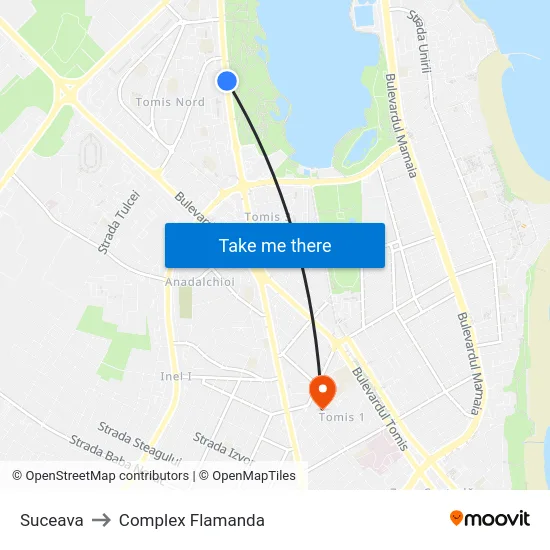 Suceava to Complex Flamanda map
