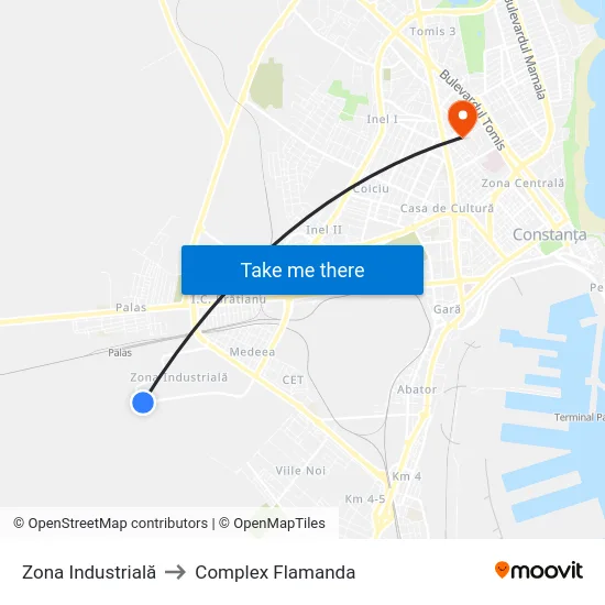 Zona Industrială to Complex Flamanda map