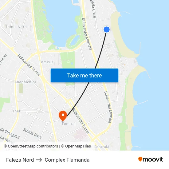 Faleza Nord to Complex Flamanda map